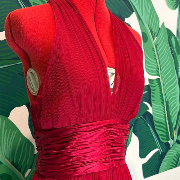 Maggy London Red Silk Halter Dress - Picture 3 of 8